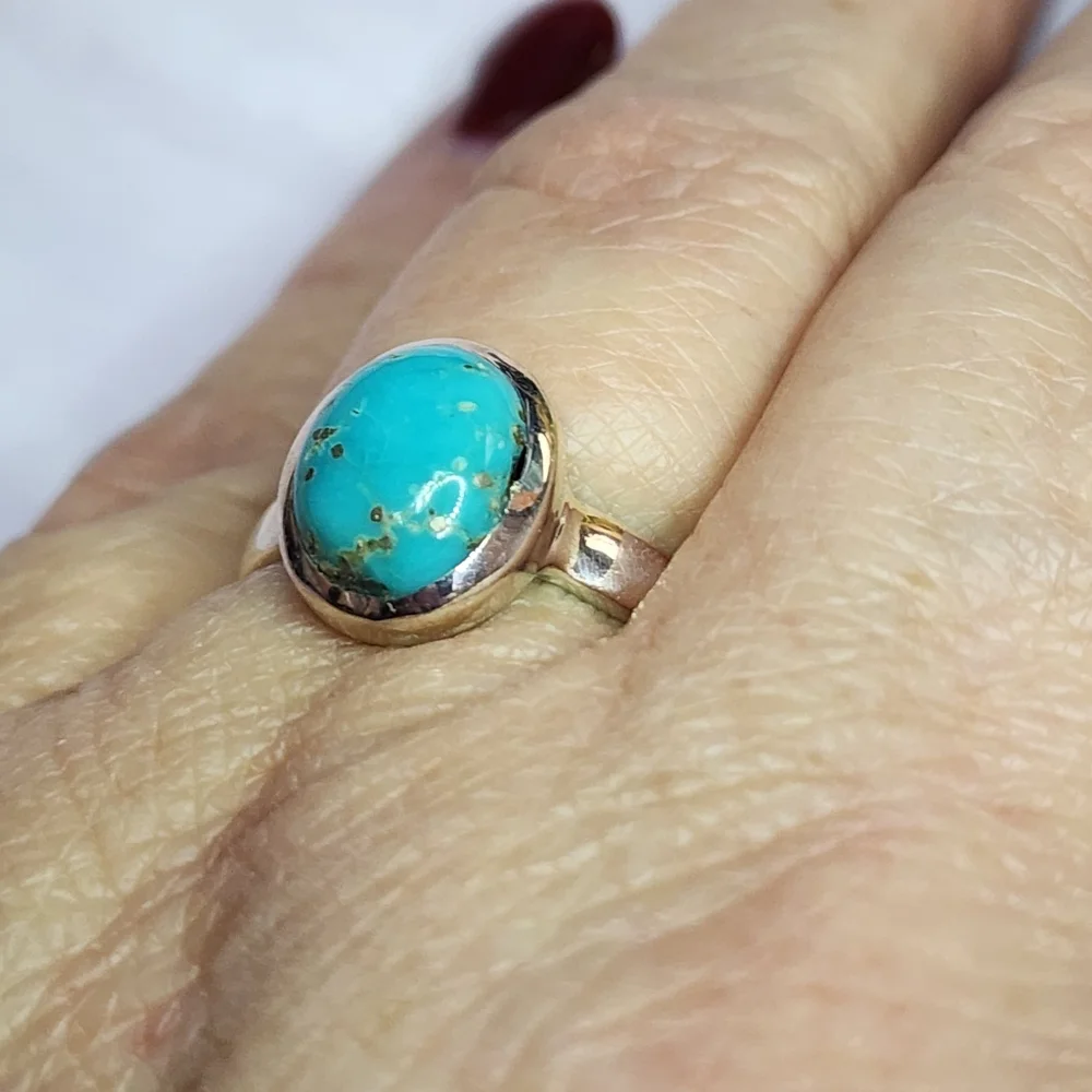 Contemporary Turquoise and Sterling Ring - Picture 5 of 5